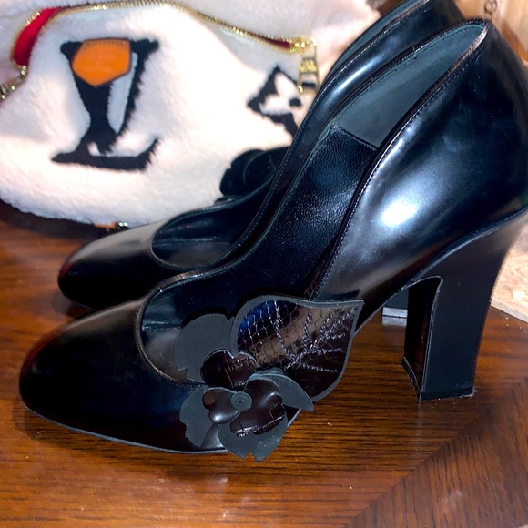 Fabrizio Viti black heels size 38 1/2 made in Italy - Picture 1 of 9